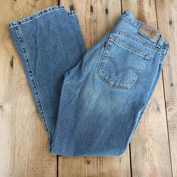 Levi's 515 Nouveau Bootcut Jeans Light Blue Wash Size 8 Vintage - Picture 2 of 9